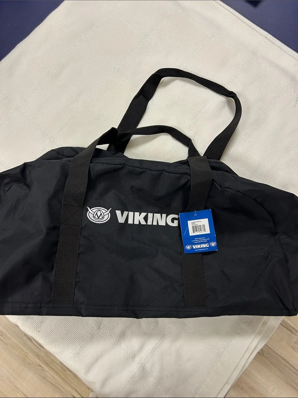 Viking Black Duffel Bag - Durable Travel & Gym Carrier